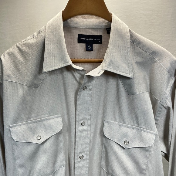 Panhandle Slim Western Shirt Diamond Pattern Snap Button Front L 16‎ 1/2 35 - Picture 5 of 11